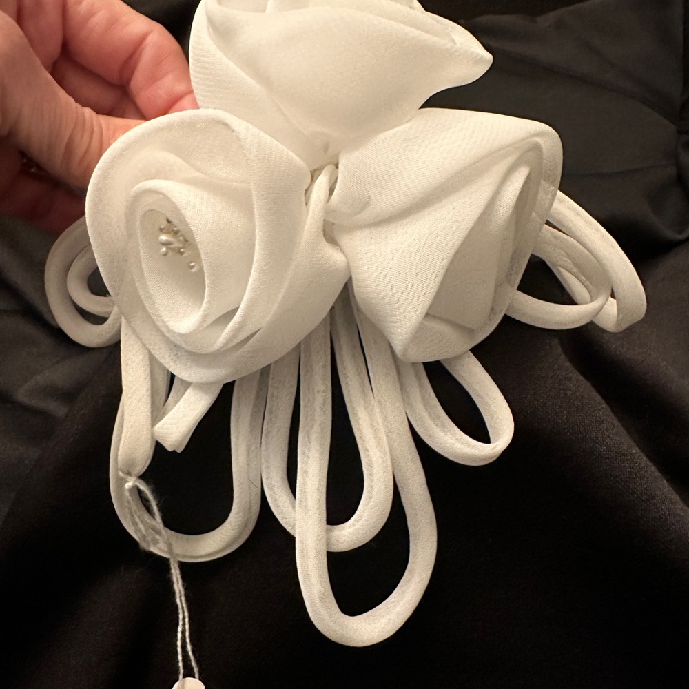 White Floral Chiffon Hair Comb - Elegant Flowergirl / Communion / Bridal